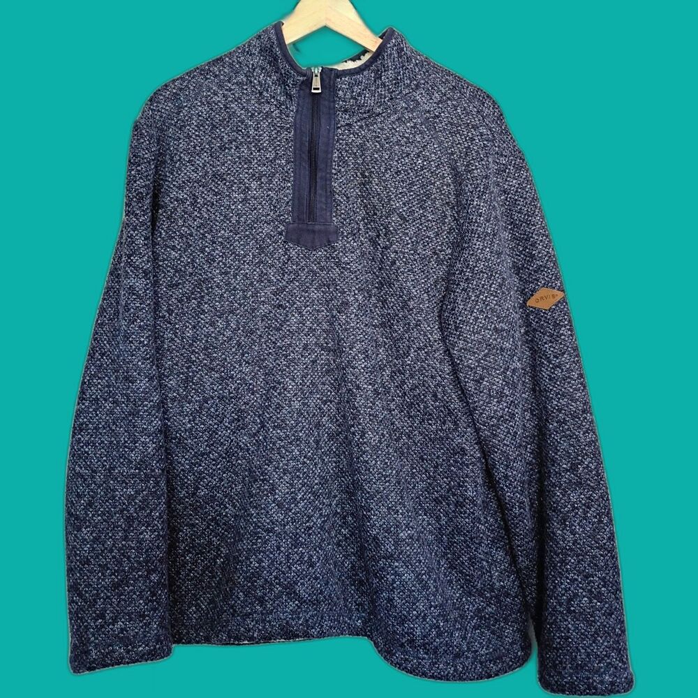 Orvis Brighton 1/4 Zip Sherpa Lined Sweater Fleece Pullover Men's L
